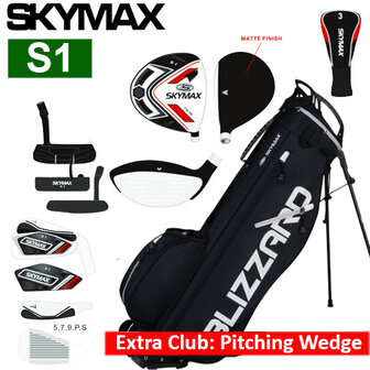 Skymax S1 XL Halve Golfset Heren Staal met Standbag Zwart