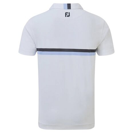 Footjoy Pique Poloshirt 88443, wit/navy/blauw