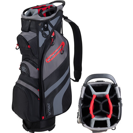 Skymax IX-5 Complete Golfset Heren Graphite met Cartbag Zwart/Rood